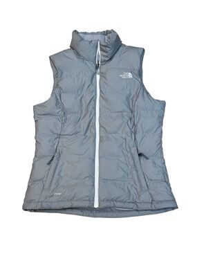 North Face Women’s Nuptse 700 Fill Gray White Down Puffer Vest Jacket Small